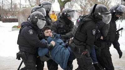Arrestation de manifestant en Russie