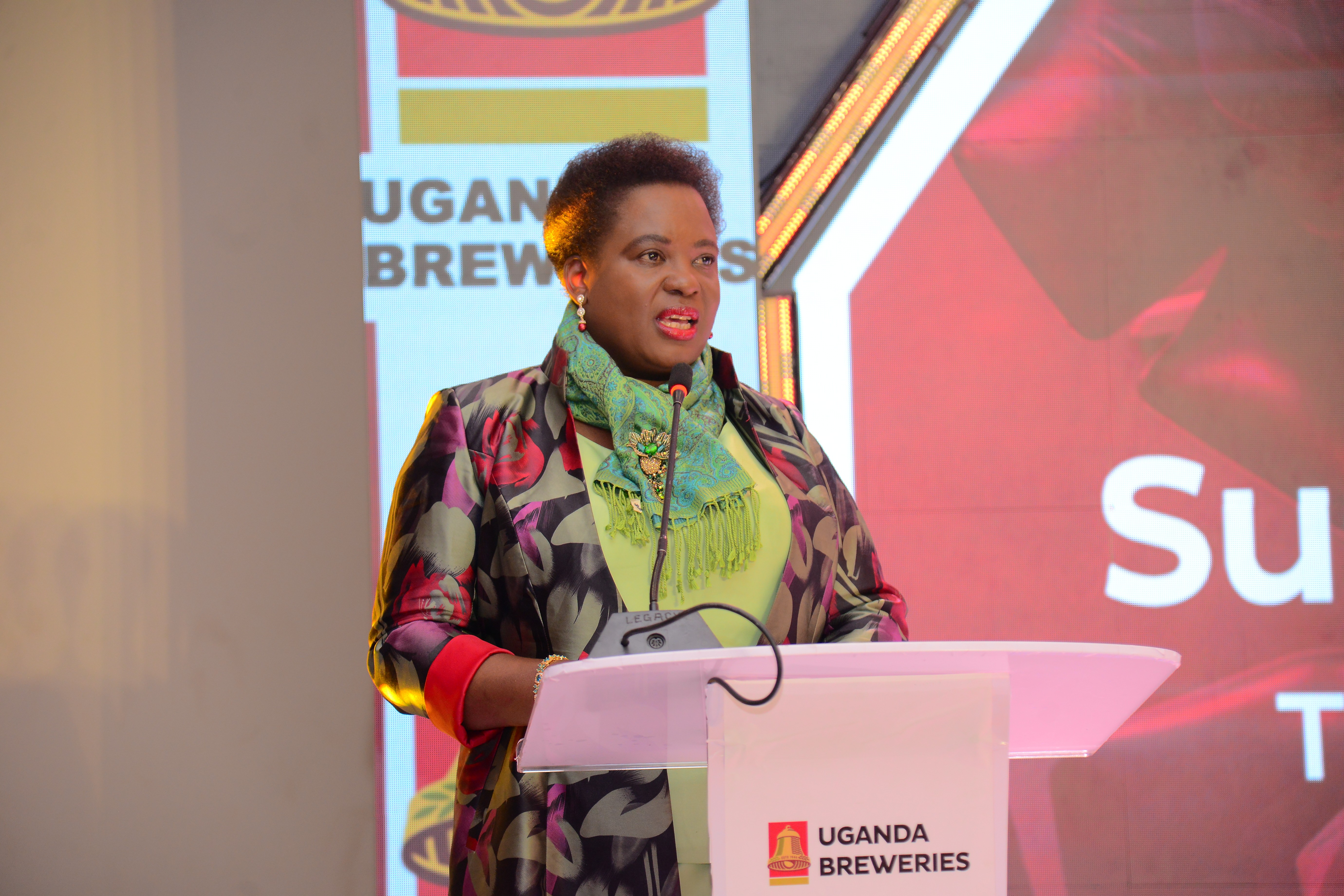 Minister of Gender Betty Amongi at the launch of the report