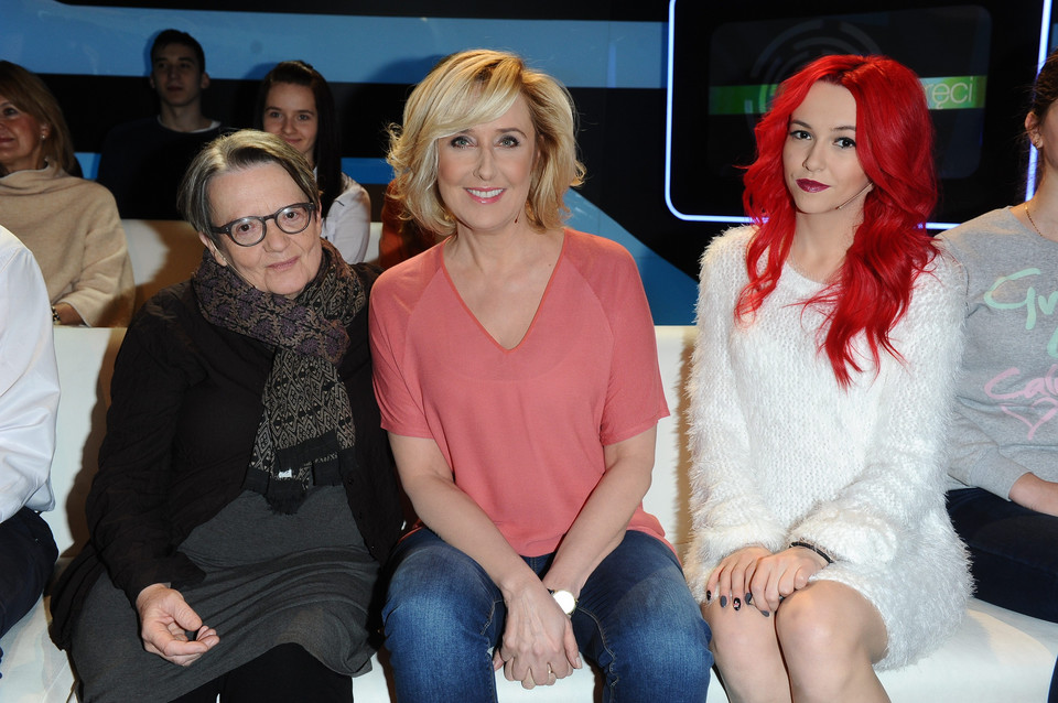 Agnieszka Holland, Agata Młynarska i Saszan w programie "Świat się kręci"