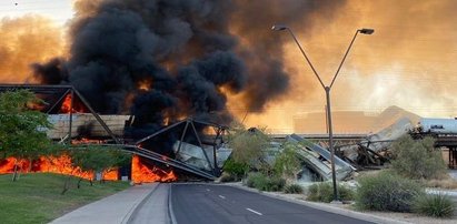 Pożar pociągu na moście. "Wyglądało to jak scena z piekła"