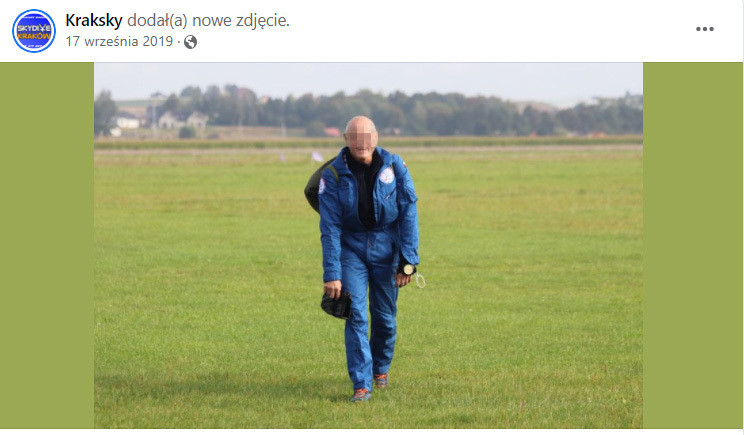 Prezes Air-Pol Piotr P. podczas skoków w Pobiedniku Wielkim. 