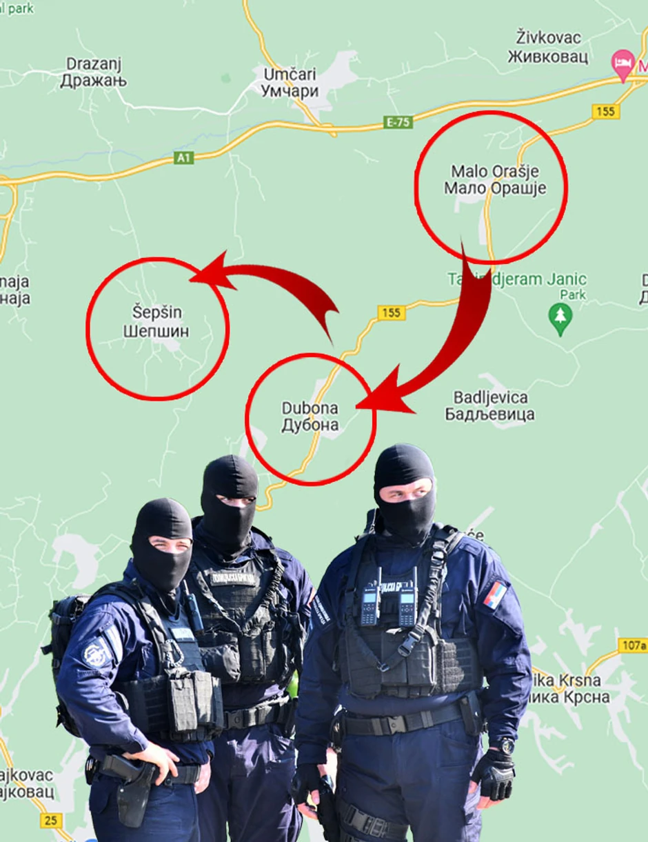 Mapa kretanja Uroša Blažića 