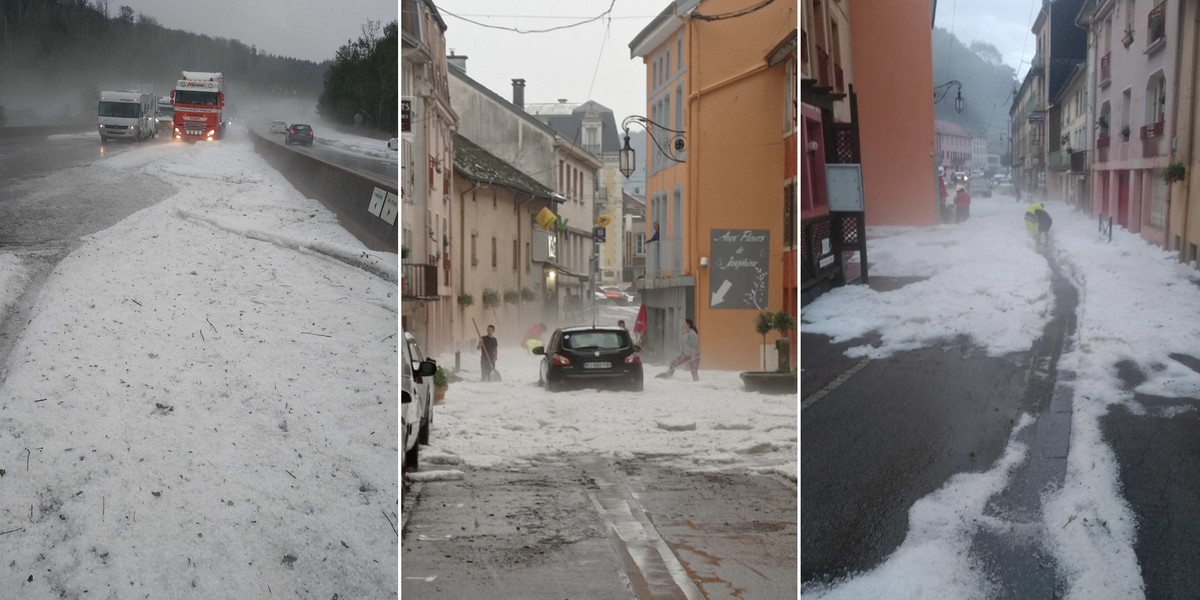 To nie środek zimy, a ostatnie dni czerwca w jednym z francuskich miasteczek.  