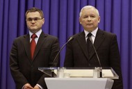 Prezes PiS Jarosław Kaczyński i Rafał Rogalski