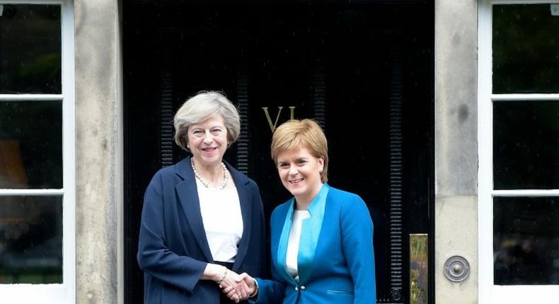 Scotland's First Minister Nicola Sturgeon (R), pictured with British Prime Minister Theresa May in July 2016, has been the most vocal of the first ministers since the June 23 Brexit vote