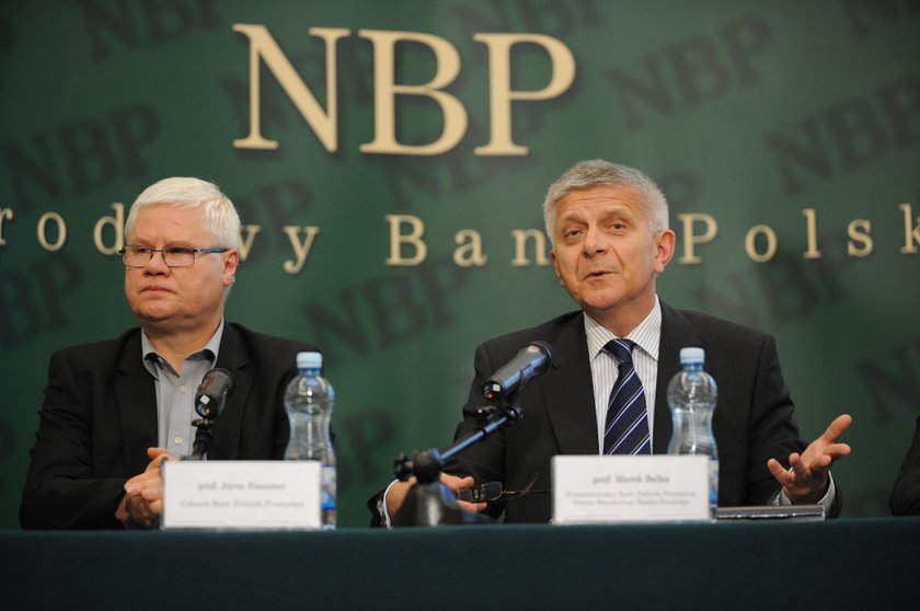 Marek Belka, szef NBP i Jerzy Hasuner, członek Rady Polityki Pieniężnej