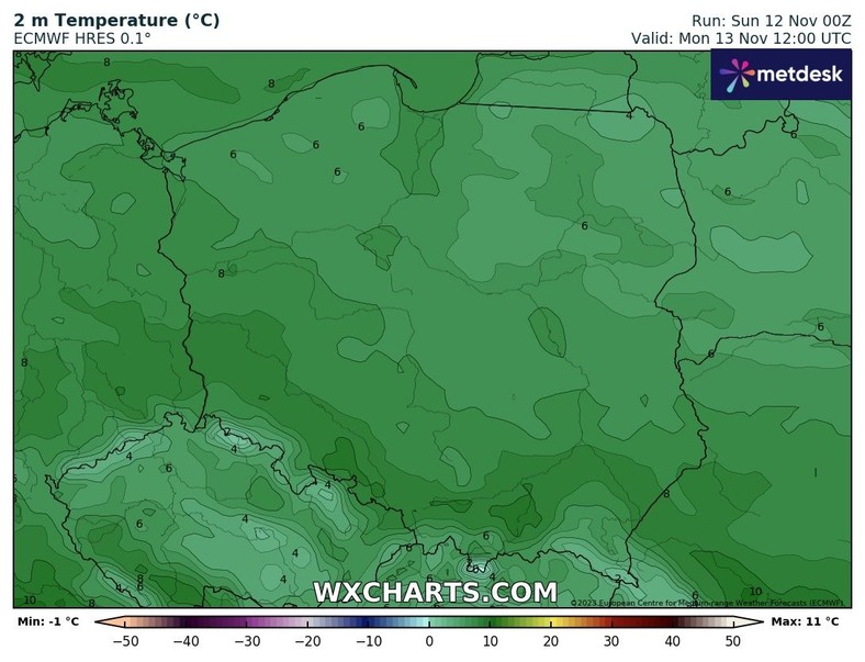 Termometry nigdzie nie pokażą więcej niż 10 st. C