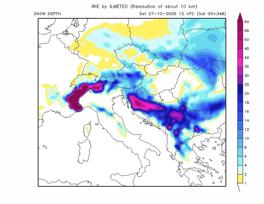 IRIE AIFS model sa veštačkom inteligencijom najavljuje sneg