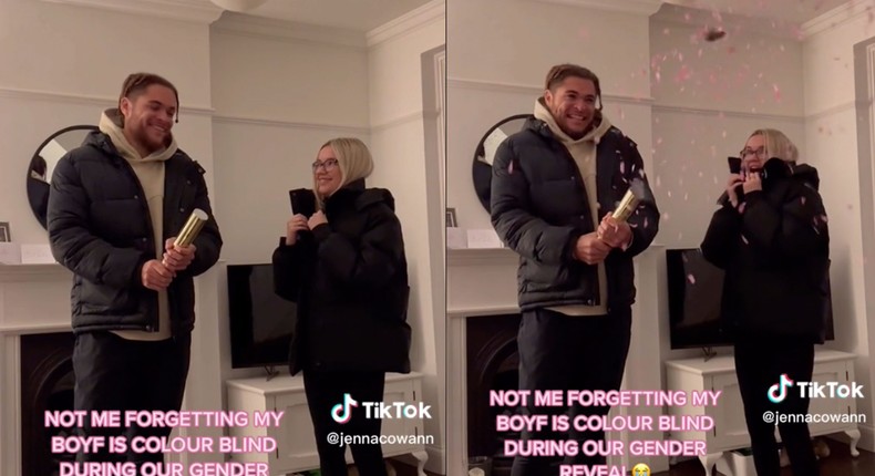 Jenna Cowan's gender reveal TikTok has been viewed 2.5 million times.TikTok; @ jennacowann