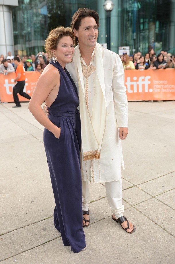 Sophie Grgoire and Justin Trudeau at the Toronto International Film Festival in 2012