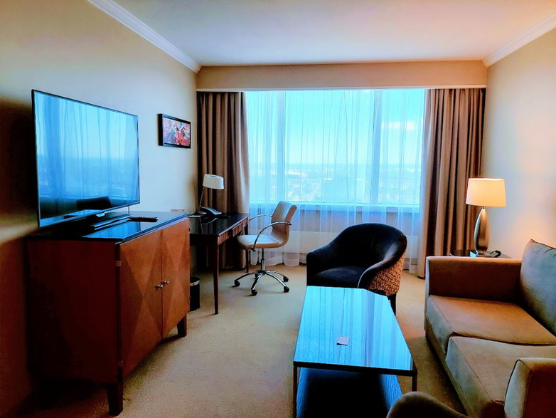 The interior of the business suite