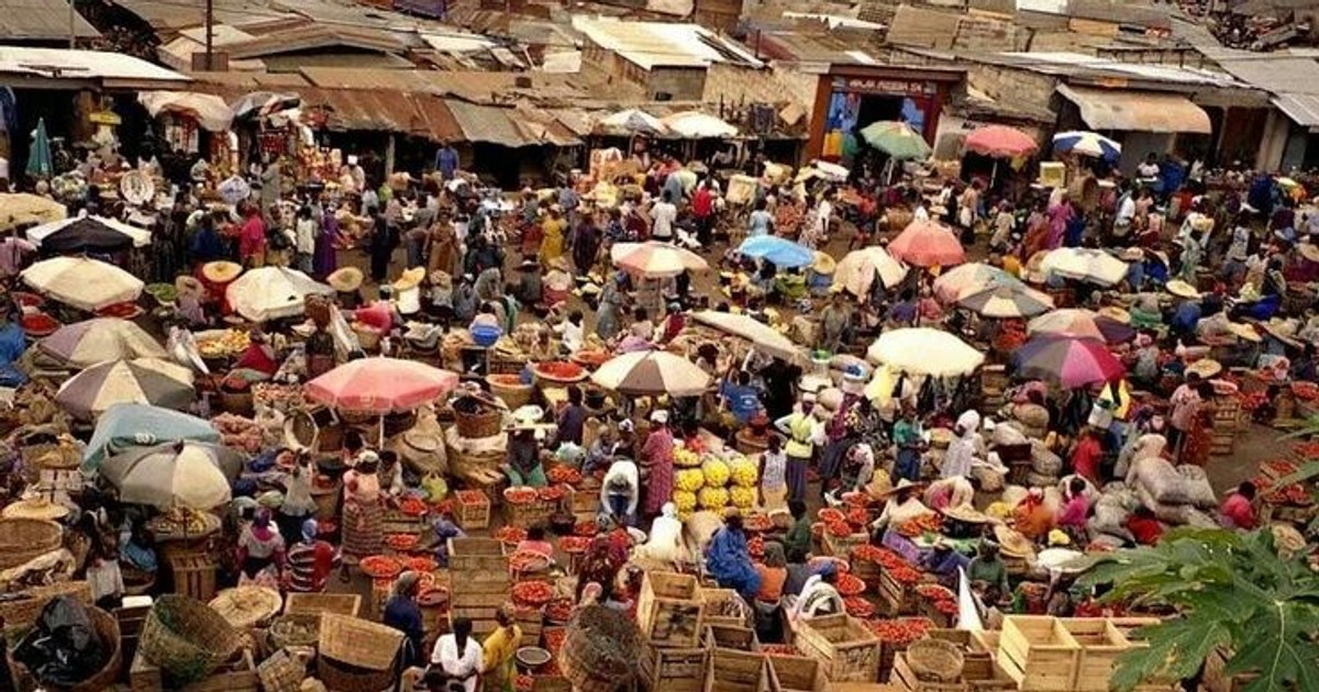 Openair markets are popular in Africa and the sizes of these ones will