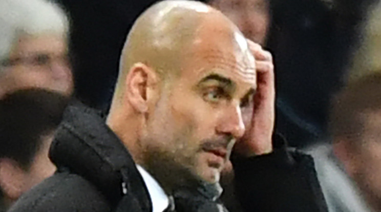Josep Guardiolának, a Manchester
City edzőjének főhet a feje
az ellenfél támadója miatt /Fotó: AFP