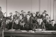 Proces tzw. grupy Witolda - Witolda Pileckiego i jego towarzyszy przed Wojskowym Sądem Rejonowym w Warszawie, 3 marca 1948 r. 
