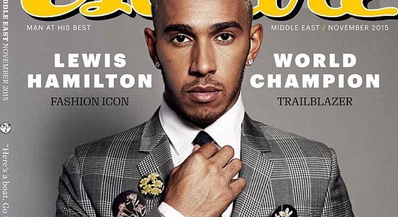 Lewis Hamilton on the cover of Esquire middle east