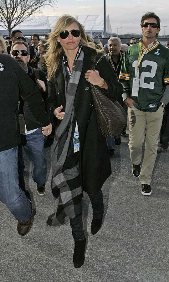 Cameron Diaz w drodze na finał Super Bowl 2011
