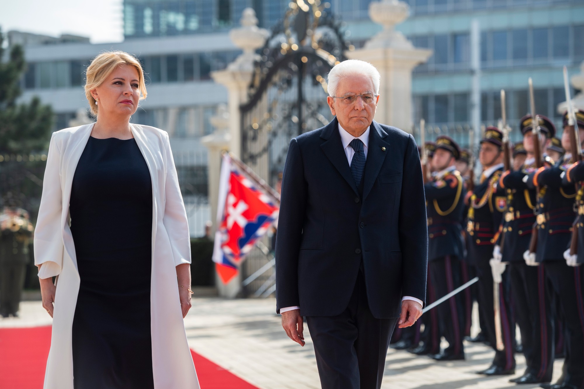 Taliansky prezident Sergio Mattarella a slovenská prezidentka Zuzana Čaputová.