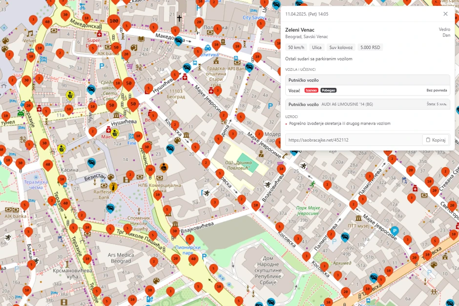 Izazvao sudar u garaži na Obilićevom vencu i pobegao sa lica mesta
