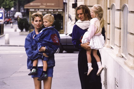 Sting i Trudie Styler z dziećmi w 1988 r.