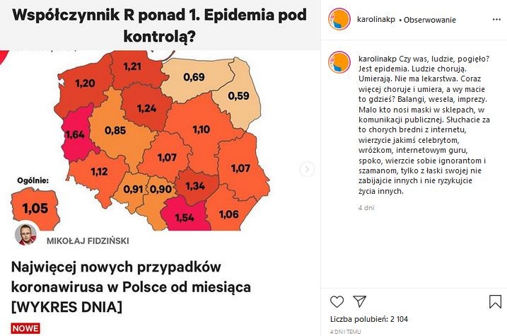 post Karoliny Korwin Piotrowskiej