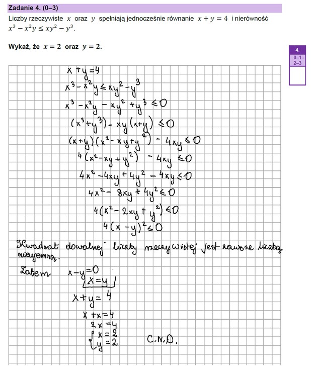 Matura 2023 — matematyka na poziomie rozszerzonym. Zadanie 4