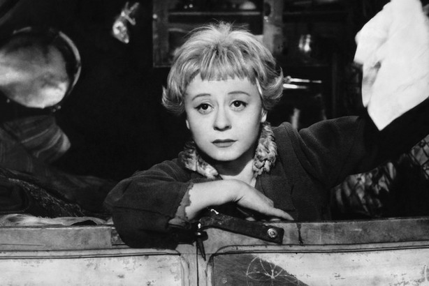 Giulietta Masina gwiazda filmu La Strada. 