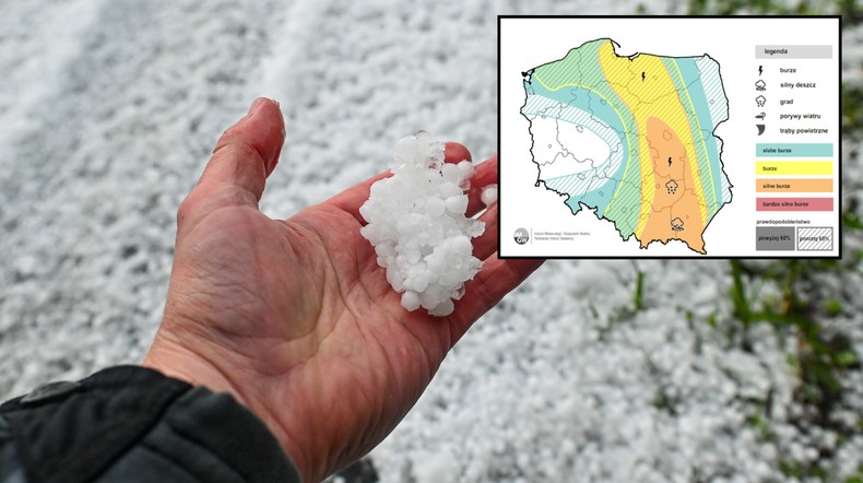 Pogoda na czwartek. Kolejne groźne burze w drodze do Polski (mapa: IMGW)