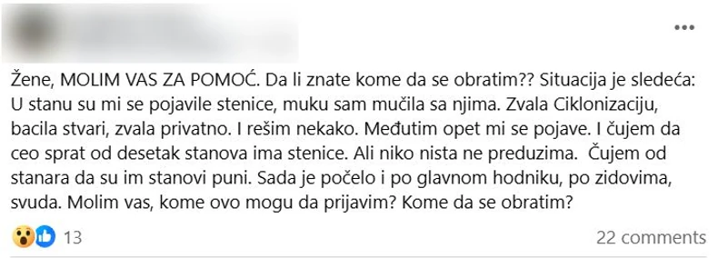 Stenice u zgradi u Novom Sadu