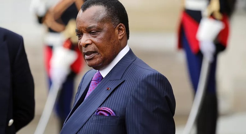 Le président congolais Denis Sassou Nguesso à l’Élysée le 30 septembre 2019 Kamil ZihniogluAP SIPA