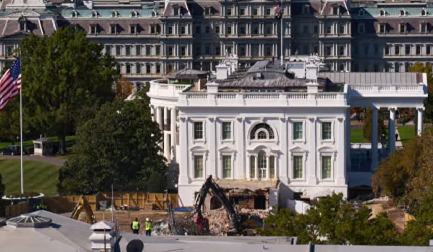 Razrušeno istočno krilo Bele kuće