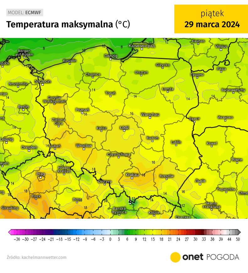 W piątek temperatura od południa zacznie wzrastać