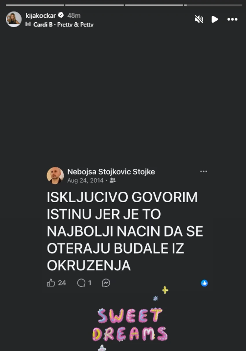 Kija Kockar javno podelila objavu muža Katarine Živković: "Isključivo govorim istinu"