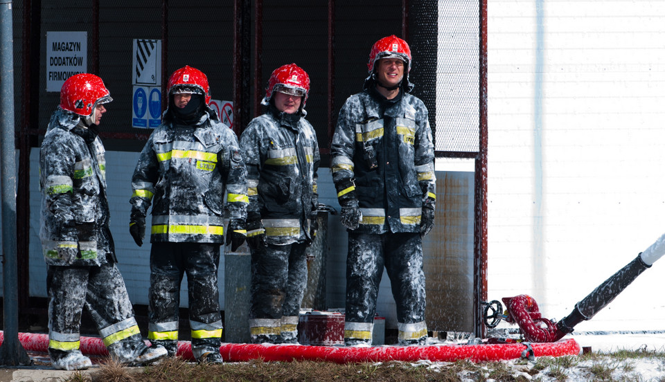Zagrożenie wybuchu - ćwiczenia straży pożarnej