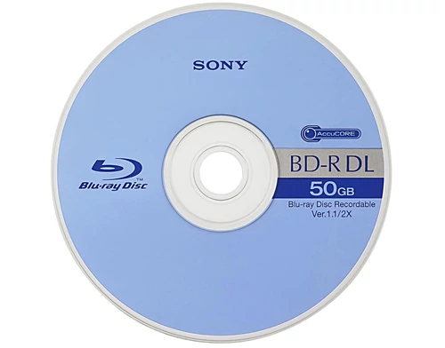Płyta dwuwarstwowa Blu-ray o pojemności 50GB. Stosunkiem pojemność/cena przegrywa nawet z dyskiem twardym