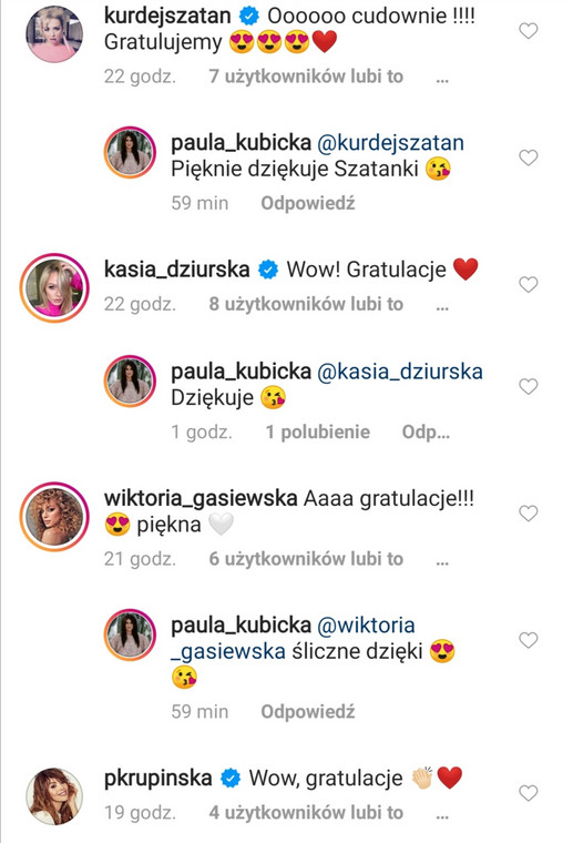 Gwiazdy gratulują ciąży Paulinie Kubickiej