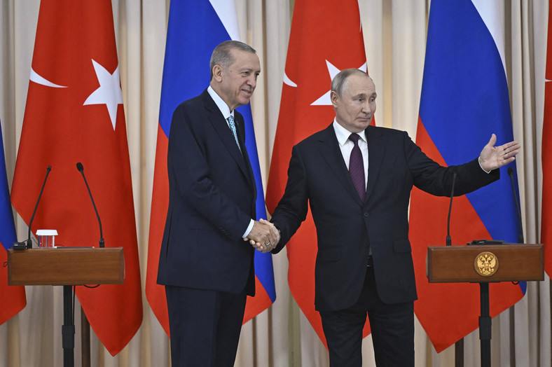 Prezydent Turcji Recep Tayyip Erdogan z Władimirem Putinem
