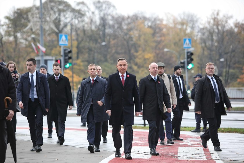 Andrzej Duda złożył kwiaty przed pomnikiem Romana Dmowskiego