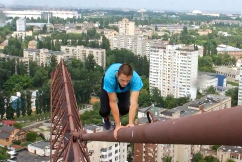 150 m nad ziemią fikał bez zabezpieczenia