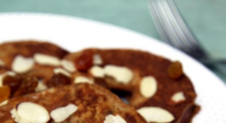 Apple ring oatmeal pancakes