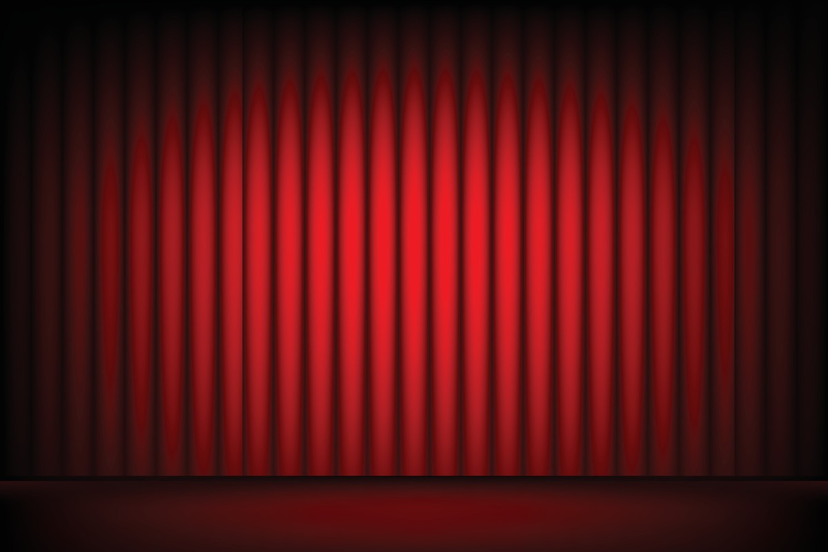 Scena teatralna, kurtyna