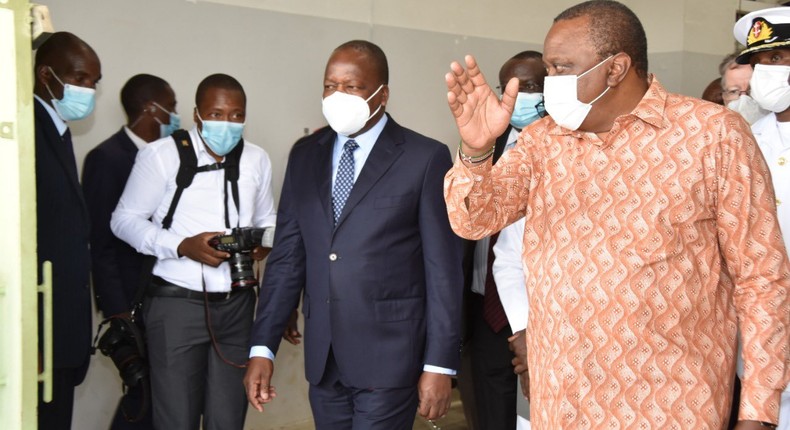 President Uhuru Kenyatta and Health CS Mutahi Kagwe