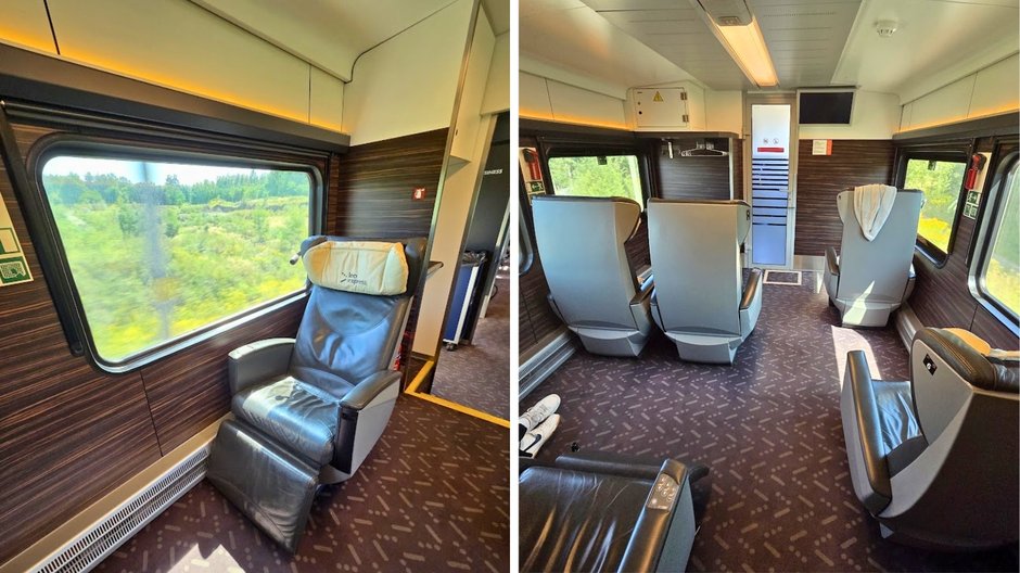 Wnętrza pociągu Leo Express, klasa biznes