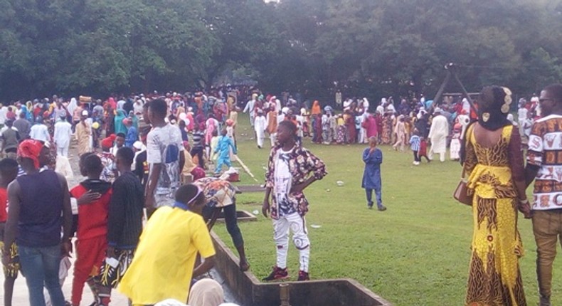 Fun-seekers at the Millenium Park for Eid-el-Kabir celebration (NAN)