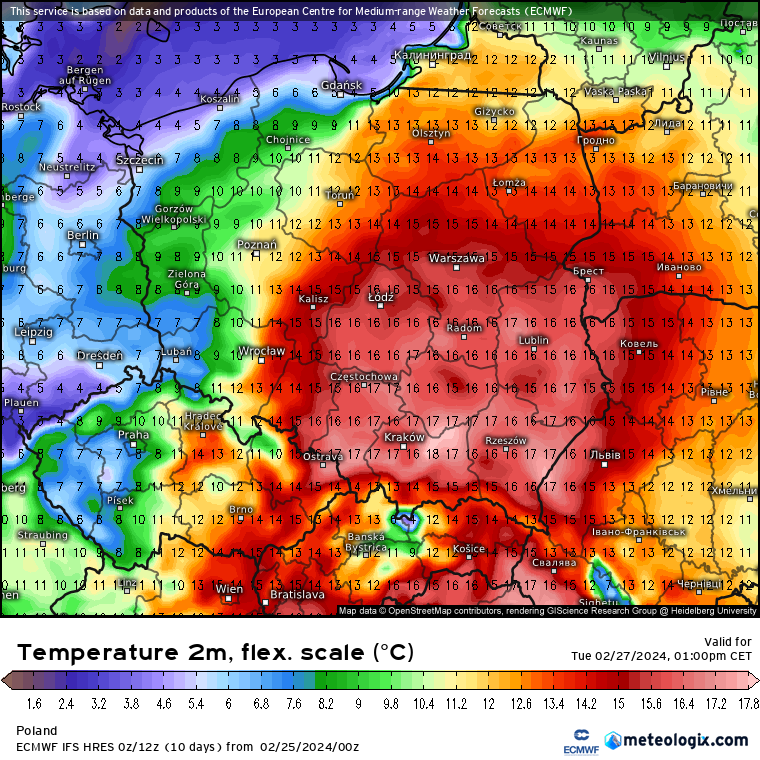 We wtorek na południu temperatura zbliży się do 20 st. C