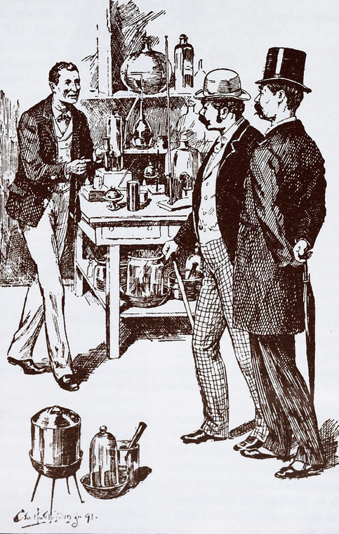 Ilustracja z 1886 roku do "Studium w szkarłacie", powieści Arthura Conan Doyle'a. Autor:  George Hutchinson