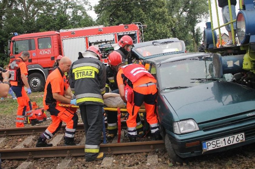 Wypadek na przejeździe kolejowym