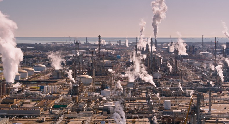 Chemical plants and oil refineries in La Marque, Texas.Halbergman/Getty Images