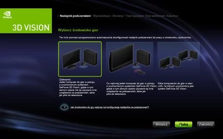 Konfiguracja systemu NVIDIA 3D Vision – kolejne kroki