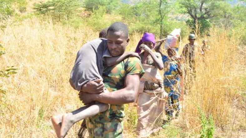 Victim rescued by the Nigerian Army troops from Boko Haram captivity in Borno on 16/11/2019 (NAN)