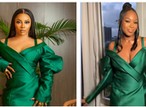 Who wore it better? Vee Iye and Toke Makinwa twinning in green blazer